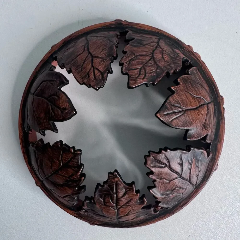 Yankee Candle Leaves Leaf Oak Maple Illuma Lid Bronze Topper Retired